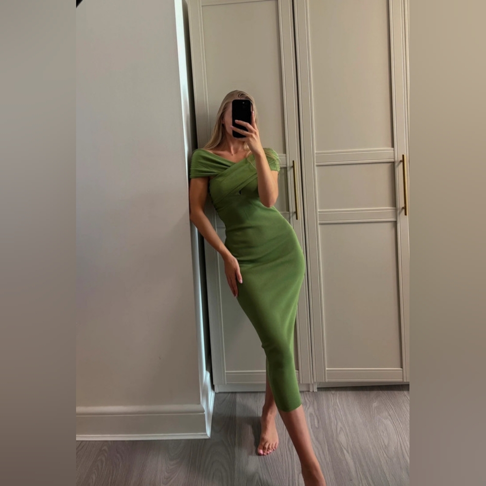 Zara Knit dress with surplice neckline